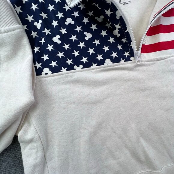 Disney Parks Medium Red White Blue USA 1/4 Zip Mickey Stars Walt Disney World M - Picture 9 of 12